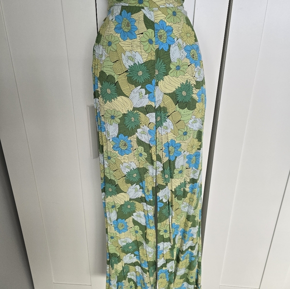 NWOT Collectif Bright & Beautiful Tropical Retro Kim Wide Leg Pants - Picture 3 of 12